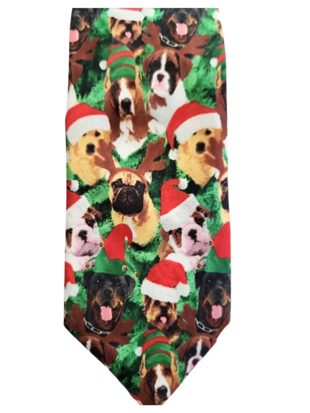 CELEBRATE TOGETHER NWT Dogs Wearing Santa Hats Christmas Tie